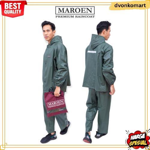 Jas Hujan Maroen Original Untuk Pria Dan Wanita Bahan Pvc Tebal Anti Rembes Lentur Kuat Murah Grosir