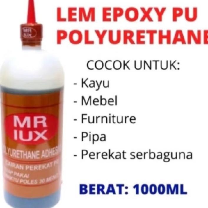 Lem Kayu Epoxy Pu Mr Lux Besar 1Kg Lem Kayu Cepat Kering