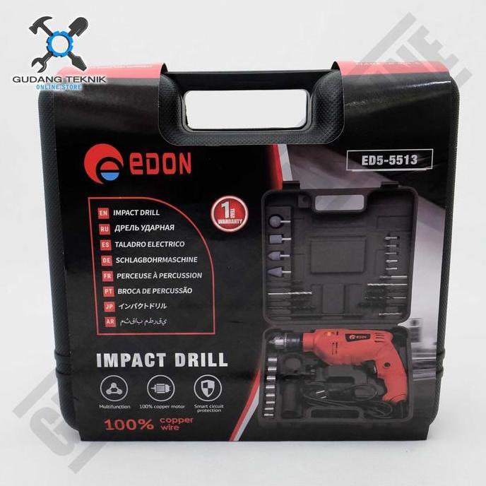 TERAR Mesin Bor 13mm Edon ED5-5513 - Impact Drill Edon mesin Bor Beton 13mm
