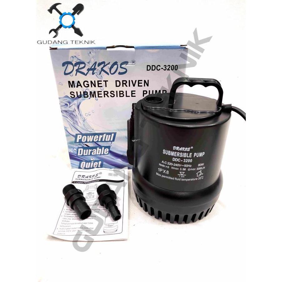 XERANA Pompa Air Celub DDC3200 DRAKOS Celup Kolam Ikan Submersible Pump