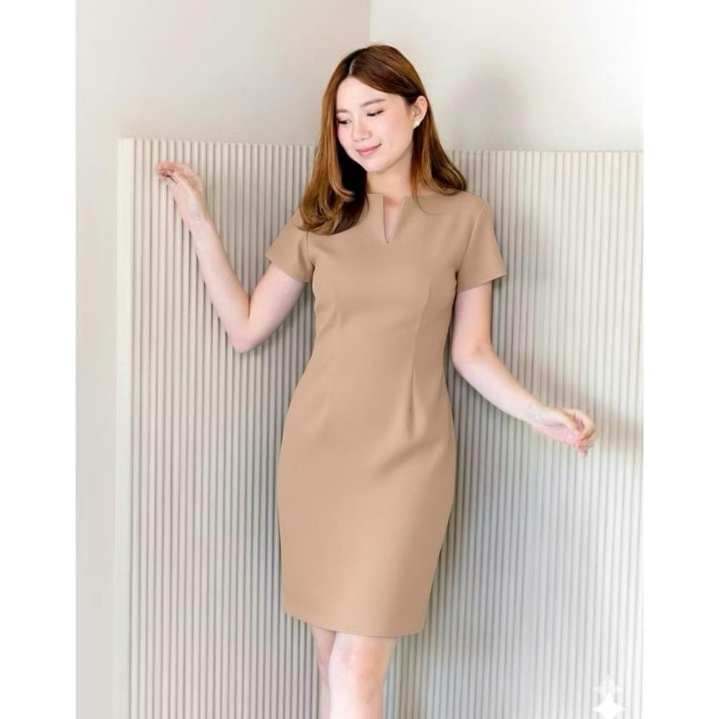 FLASH SALE Dress Wanita Casual Putih Scuba L-XXL