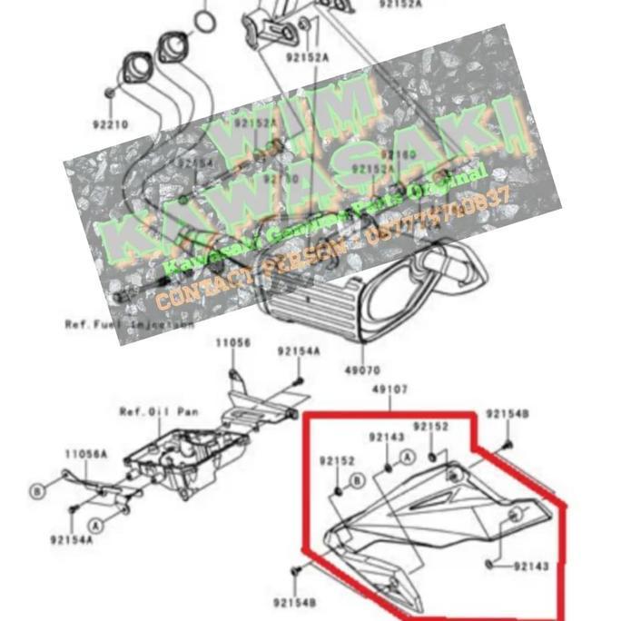 Cover bawah mesin undercowl undercawl ER6 ER6N Orinal Kawasaki