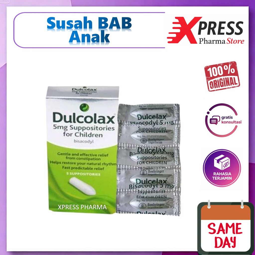 XPRESS  DULCOLAX SUPPO ANAK For Children Pediatric Suppositoria Sup Supo Supositoria Dubur Sembelit 