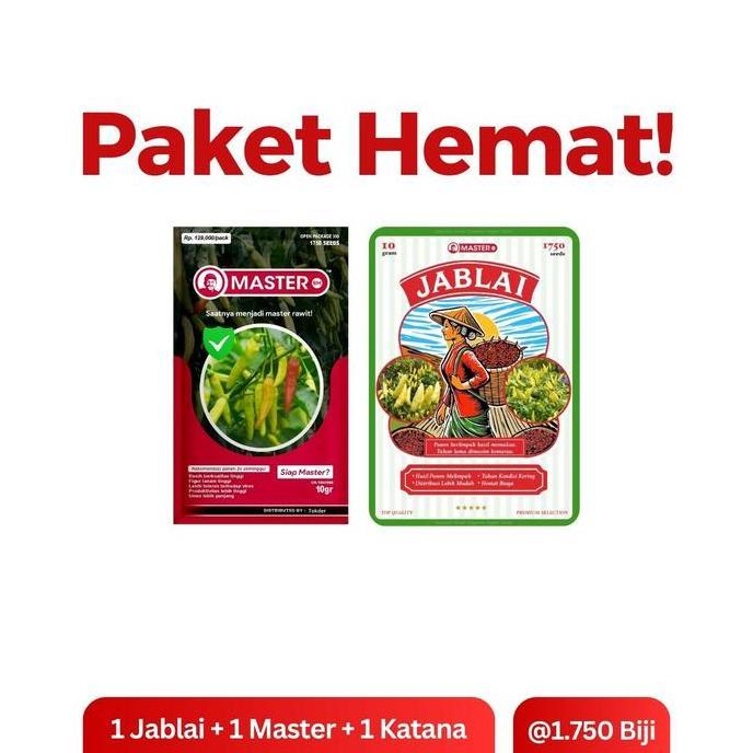 1 MASTER 1 JABLAI bibit benih cabe rawit setan