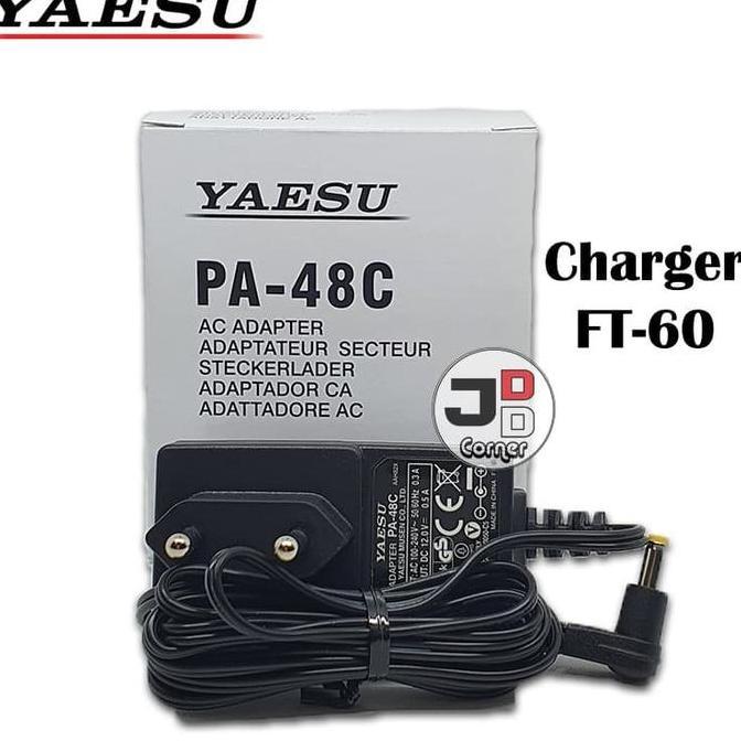 TERLARIS CHARGER HT YAESU FT-60R ORI BARU ADAPTER PA-48C FT60R FT60 FT 60 PA48C