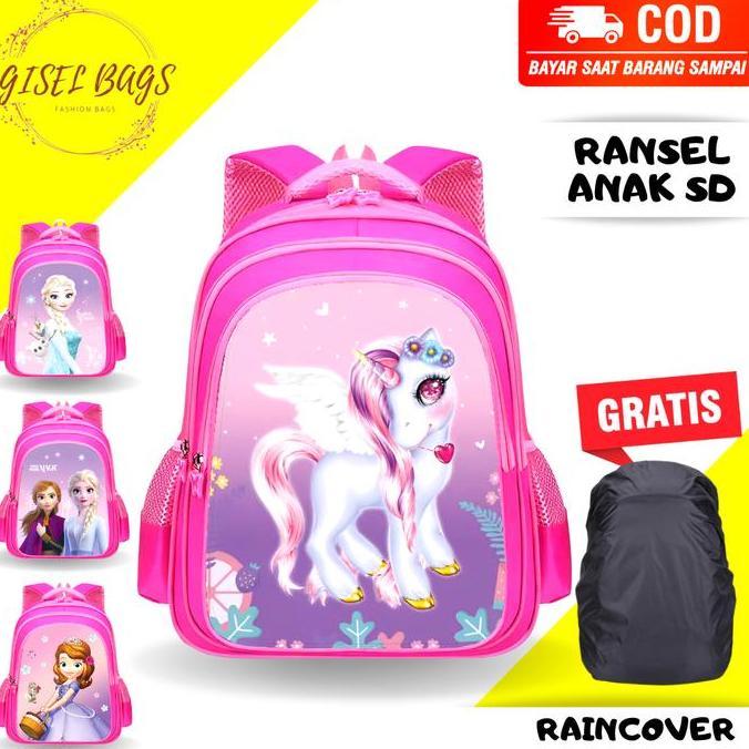 NEW TAS SEKOLAH ANAK PEREMPUAN SD GAMBAR TIMBUL TAS ANAK PEREMPUAN ORI