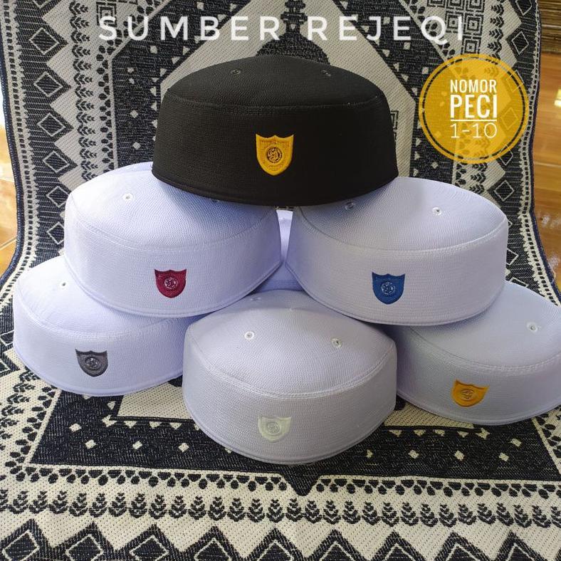 PREMIUM PECI MALAYSIA TINGGI 7 CM SONGKOK PUTIH ABDUL KAREEM PUTIH KWALITAS PREMIUM NO1-10 SONGKOK M