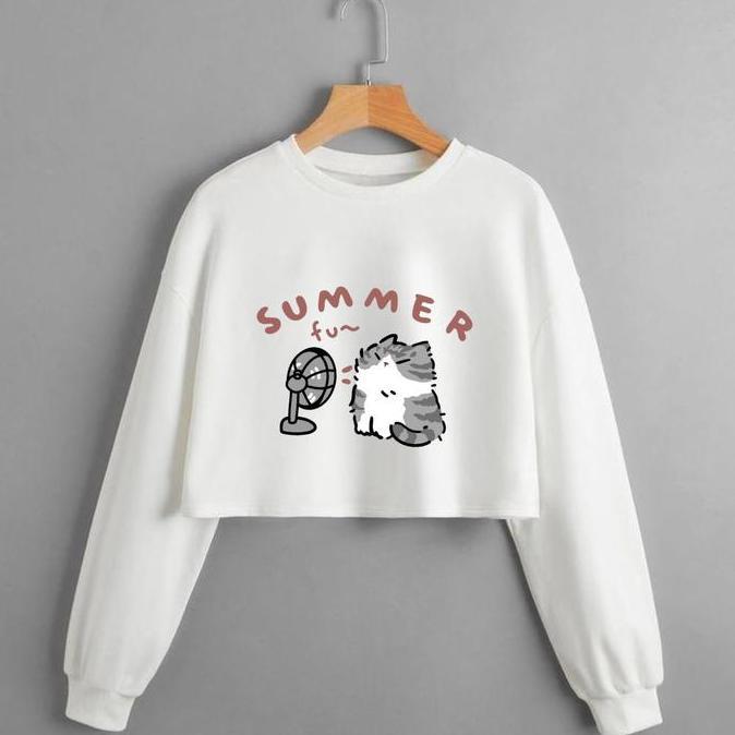 Kaos Crop Top Lengan Panjang Oversize /Crop Top Korea/Crop Wanita Combed Printing Digital Soft Atasa