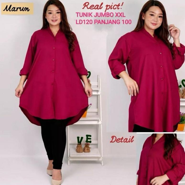 READY STOCK TUNIK JUMBO FISA ATASAN WANITA TUNIK HIJAB LD120 MUSLIMAH BUMIL BUSUI&FRIENDLY COD