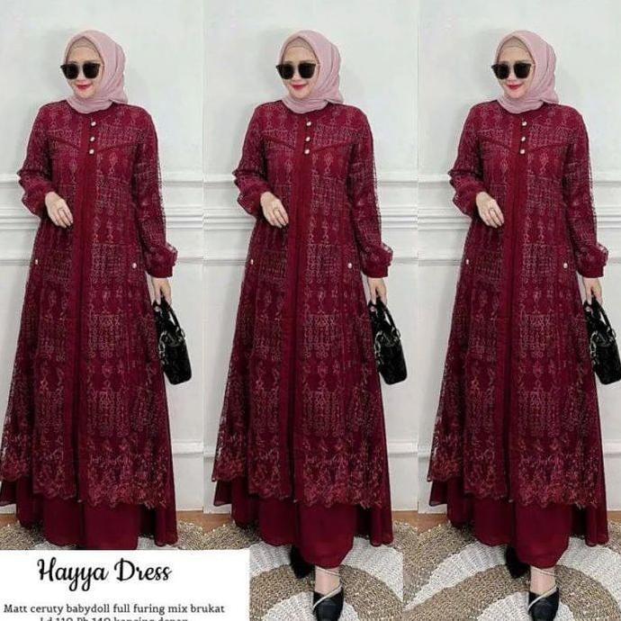 PAKET HEMAT Hayya Dress / New Brukat / Gamis Muslim BCB