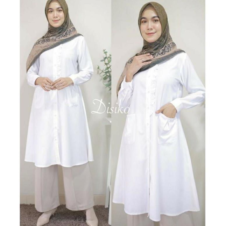 ORIGINAL Baju atasan Tunik Wanita Terbaru 2025 / Lemia Tunik katun toyobo putih series  Design By Di