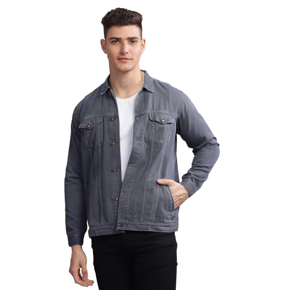 premium jaket pria keren jeans denim slim fit lengan panjang jaket distro bandung