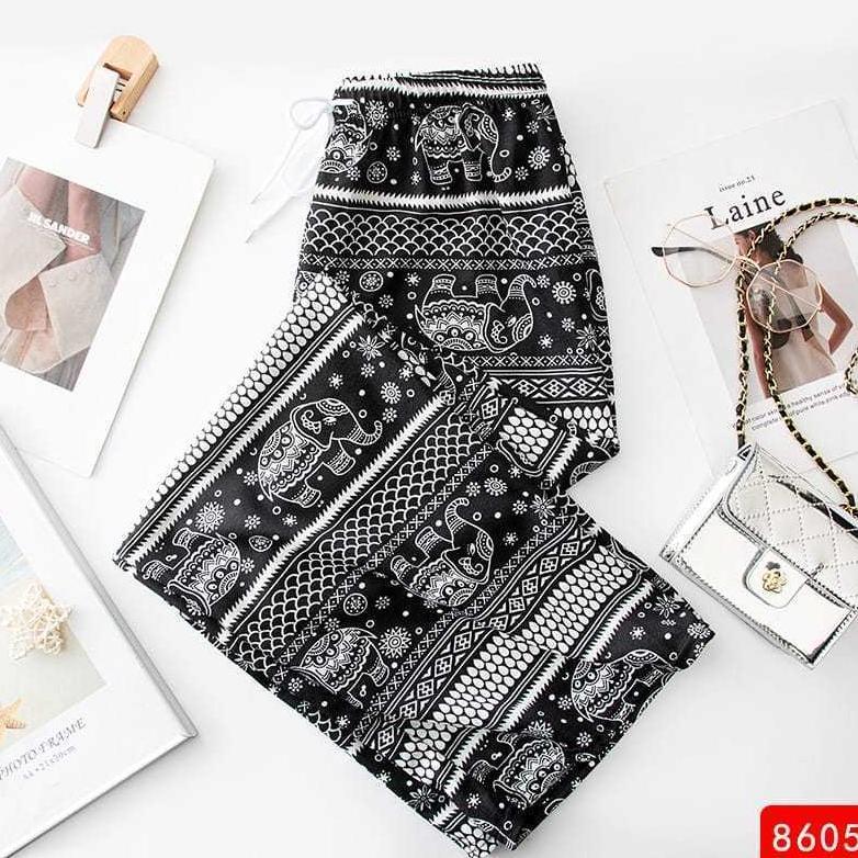 Gratong Viral Kulot Gajah Thailand | Kulot Import Rayon Motif Gajah