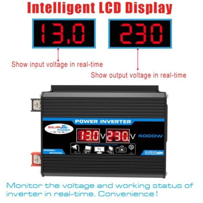Power Inverter Pure Sine Wave MSW 6000Watt Inverter DC To AC Power Inverter Digital DC 12V/24V To AC