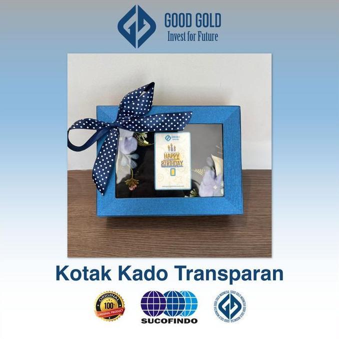 Kotak Kado Logam Mulia Transparan