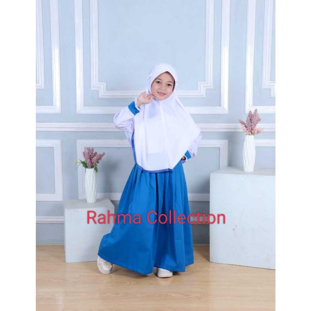 Diskon Seragam Sekolah Biru Benhur Gamis Set Hijab
