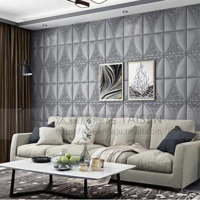 wallpaper foam stiker wall sticker panel 3D 70x70 cm tebal 7,5mm Pvc
