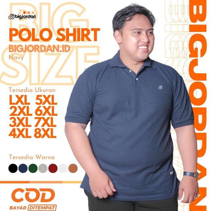 kaos polo pria jumbo bsize xxxl 4xl 6xl kaos kerah jumbo-Abu,6xl