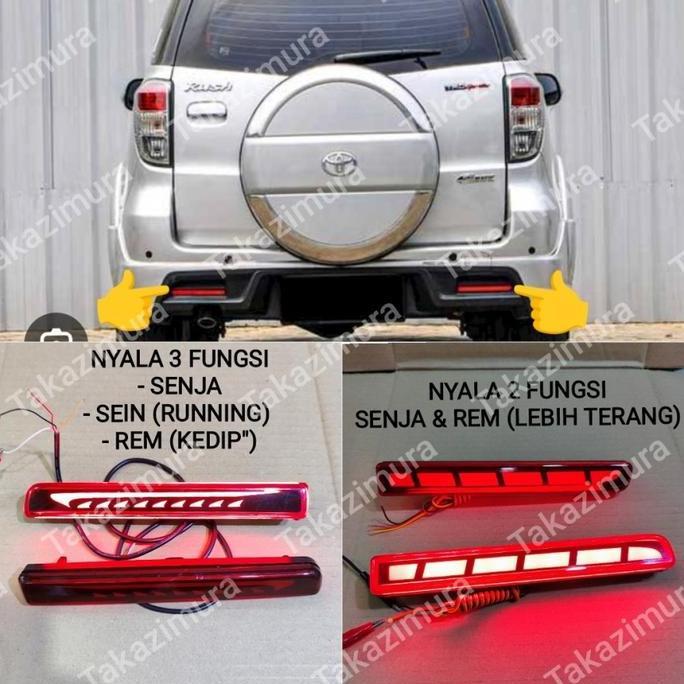 Reflektor LED Lampu Bemper Belakang Mobil Rush / Terios 2012 2013 2014 2015 2016 2017