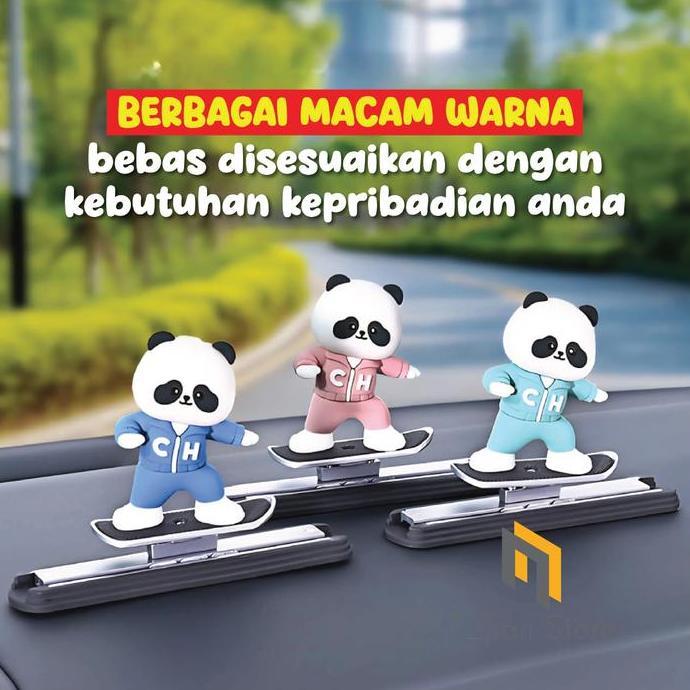 PAJANGAN DASHBOARD MOBIL MOTIF PANDA SKATEBOARD PROMO