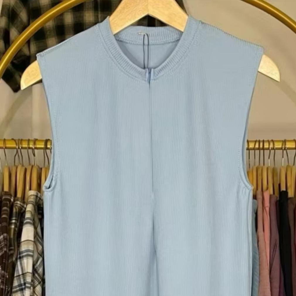 Premium Inner Dress Knit Bumil Dan Busui Knit Rajut Tanpa Lengan Resleting Korean Style