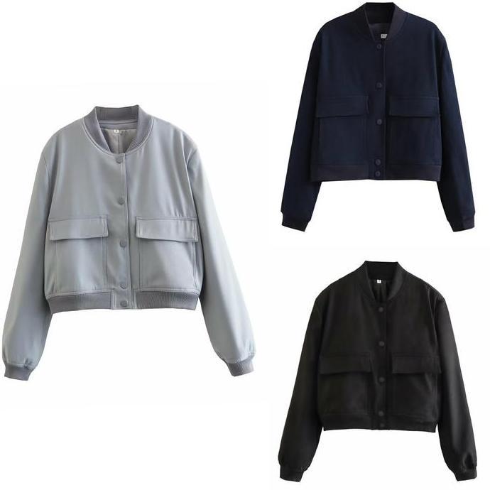 large pocket jacket / jacket casual wanita streetwear import