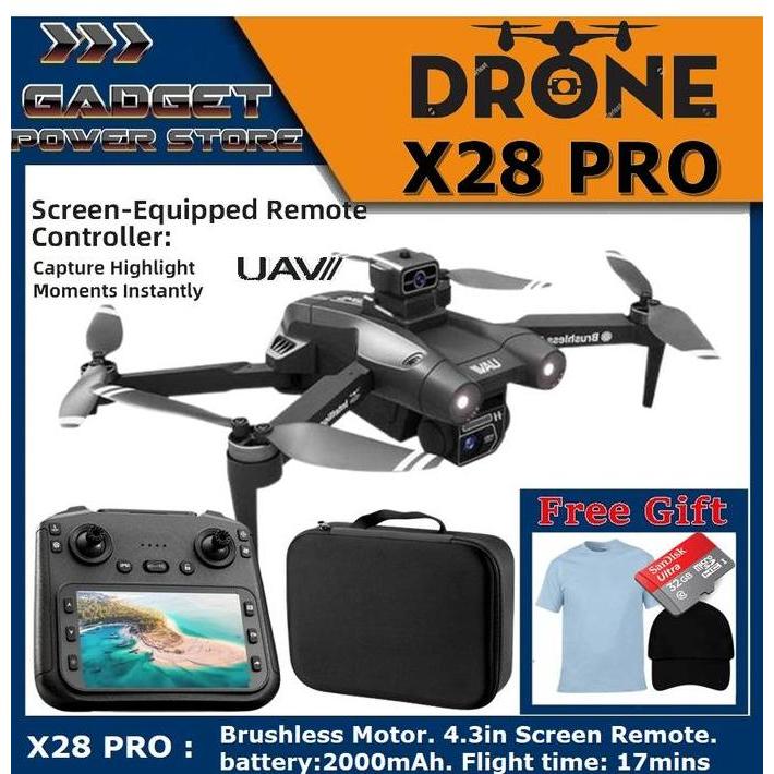 TERMURAH - JJRC X28 PRO GPS With Screen Remote Control Rc Drone Camera fotografi udara profesional A