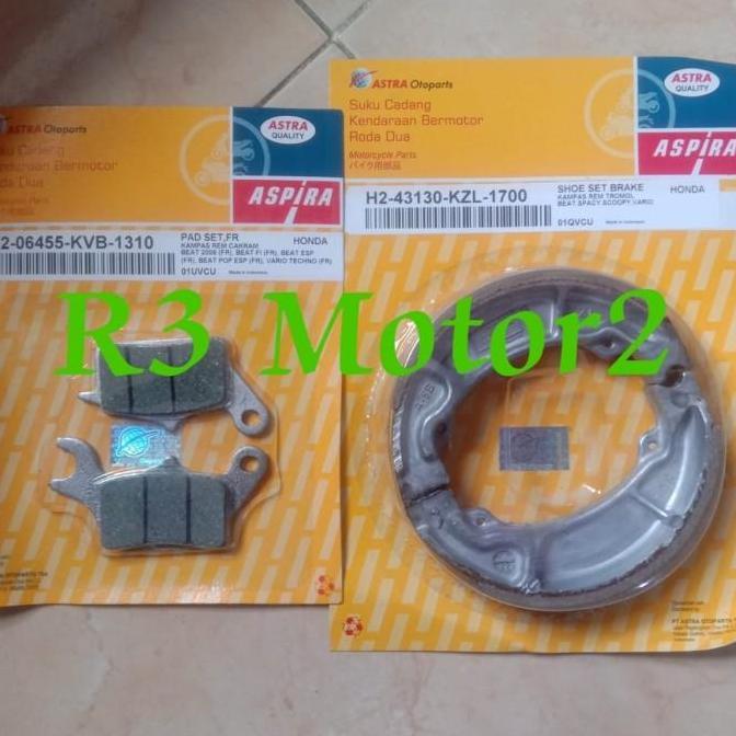 Paket kampas rem aspira depan belakang untuk beat,Vario,Vario 125
