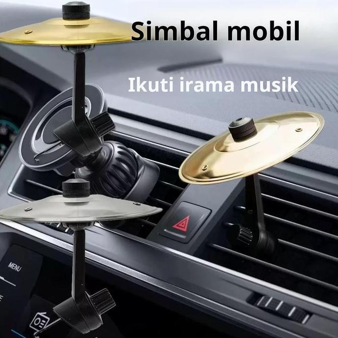 PATUNG ALAT MUSIK SIMBAL KETUK TANGAN KREATIF UNTUK MOBIL, HIASAN KHUSUS VENTILASI AC MOBIL, SIMBAL 