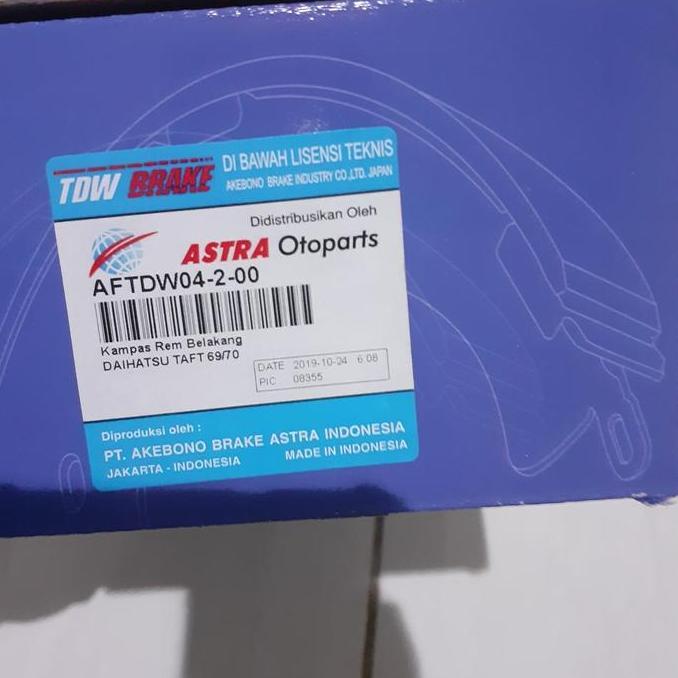 BRAKESHOE KAMPAS REM BELAKANG RUSH/TERIOS KONDE ORIGINAL TDW HIGH QUALITY