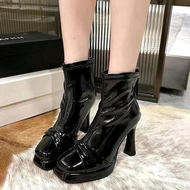 Sepatu Boots Hh Heels 10Cm Sleting Vp79923 Shoes Wanita