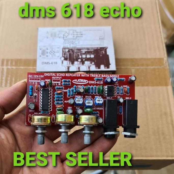 DMS 618 KIT PCB PRE AMP MIC DIGITAL ECHO REPEATER TREBLE MIDLE VOKAL VOCAL PLUS PENGATURAN TONE KONT