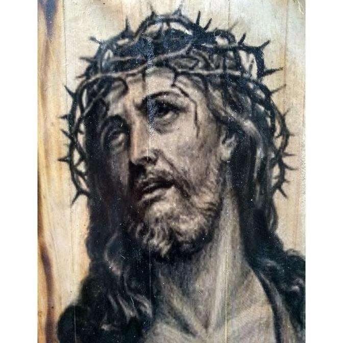 Lukisan Kayu Yesus Kristus Hiasan Dinding Vintage Rohani Kristen Dekorasi Ruang Tamu Toko Kamar