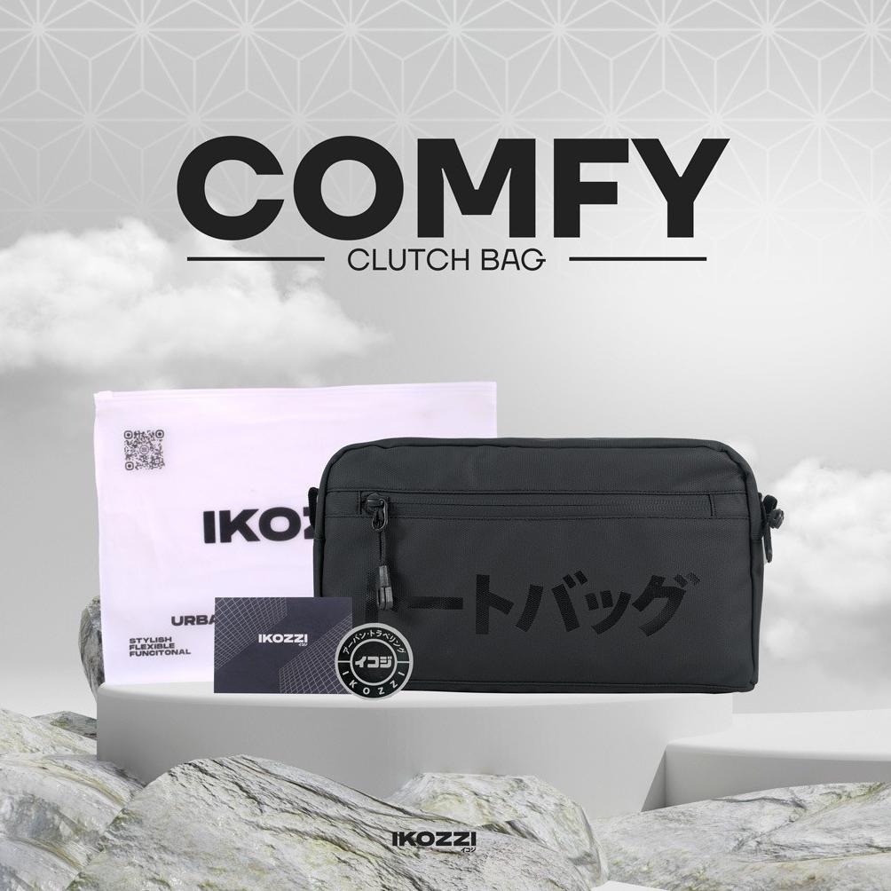 LIMITED Ikozzi Tas Pria Comfy Handbag Pria Pouch Bag Cowok Tas Selempang & Genggam Clutch Bag Hitam 