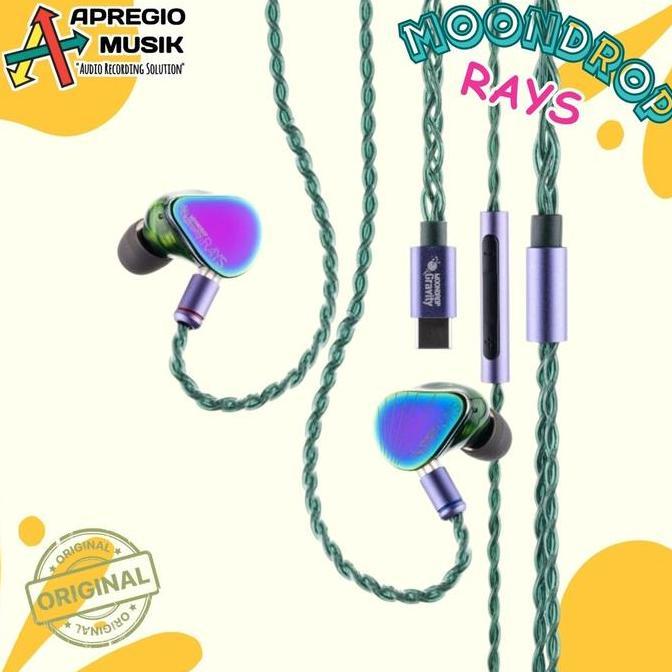 anjasmilaat - moondrop gravity rays dynamic + planar driver iem with type c + enc mic upgrade dari m