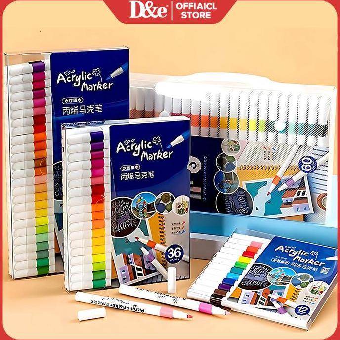 anjasmilaat - 96/80 warna spidol akrilik untuk drawing dan diy art | acrylic marker set warna pastel
