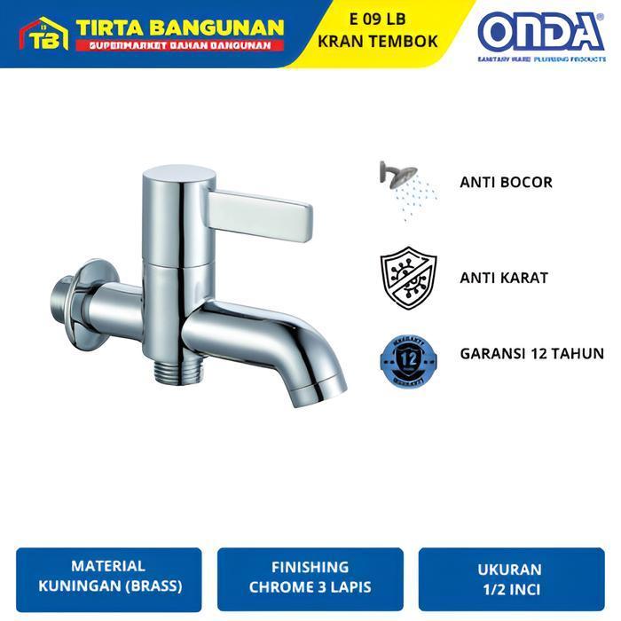 Onda E 09 Lb Kran Cabang Keran Air 2 Cabang Shower Anti Bocor Anti Karat 1/2 Inci New