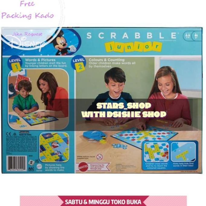 Mattel Games Scrabble Junior Disney Edition Original / Mainan Edukasi