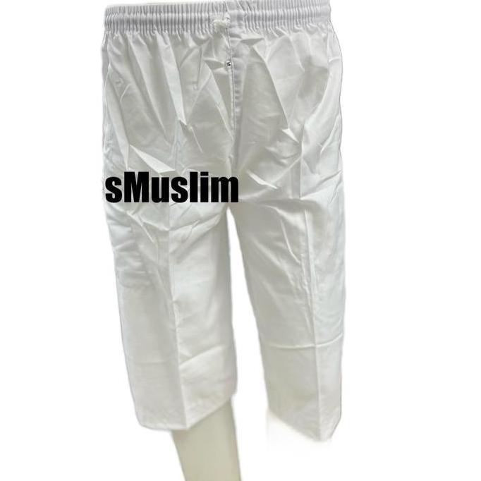 Celana Pria Putih 3/4 Celana Dalaman Gamis Catton Celana Haji Dan Umroh Pria Katun Twill Lembut Nyam