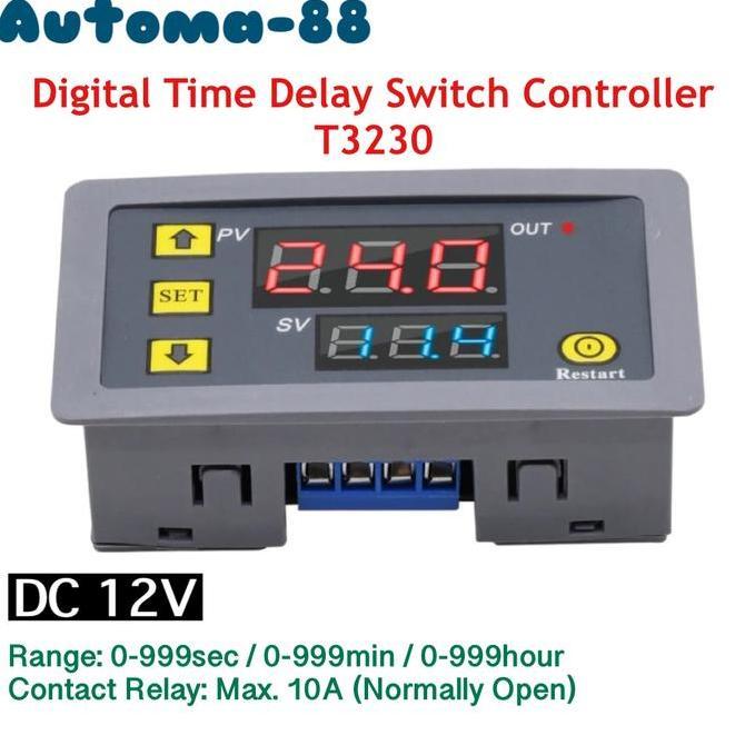 AMC DIGITAL TIME DELAY SWITCH DC 12V MODULE TIMER RELAY MODUL 10A