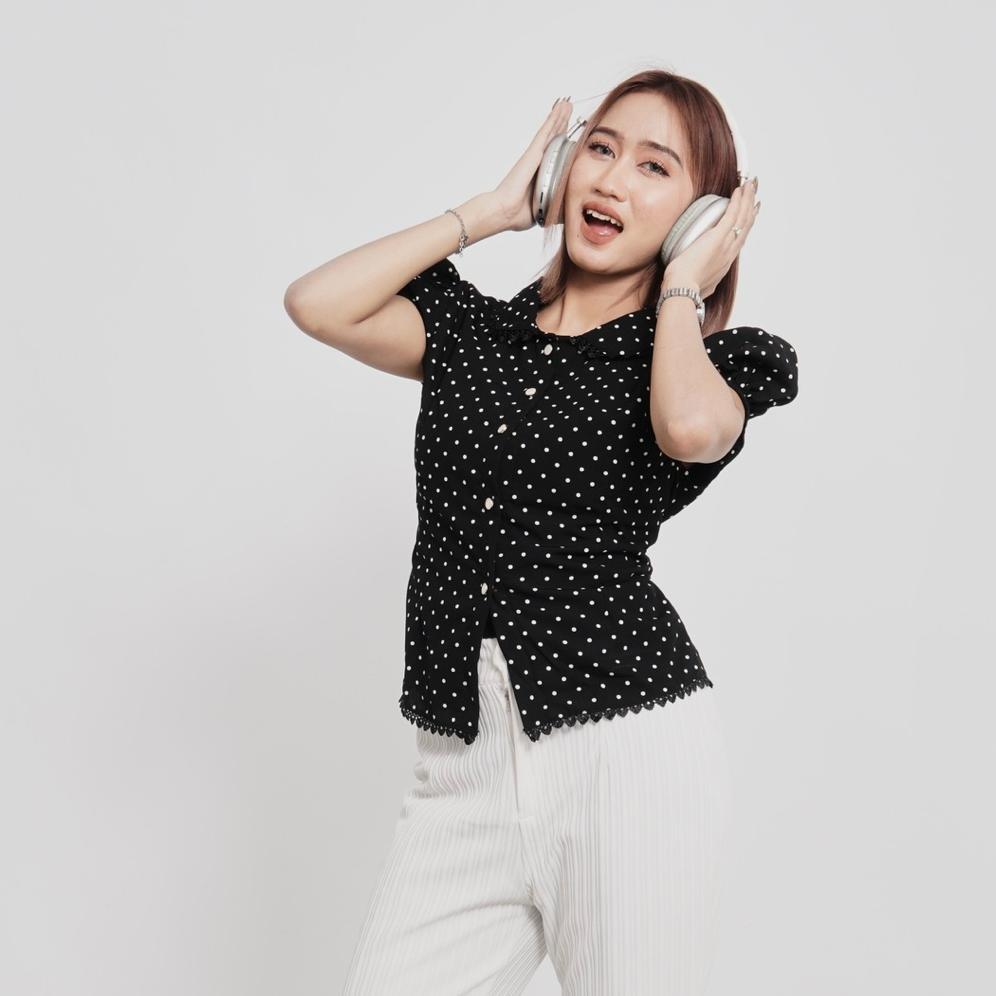 BESTPROMO BLOUSE TOP POLKADOT CROP BLOUSE ATASAN WANITA | BLOUSE POLKADOT | CROP ATASAN CROP WANITA 