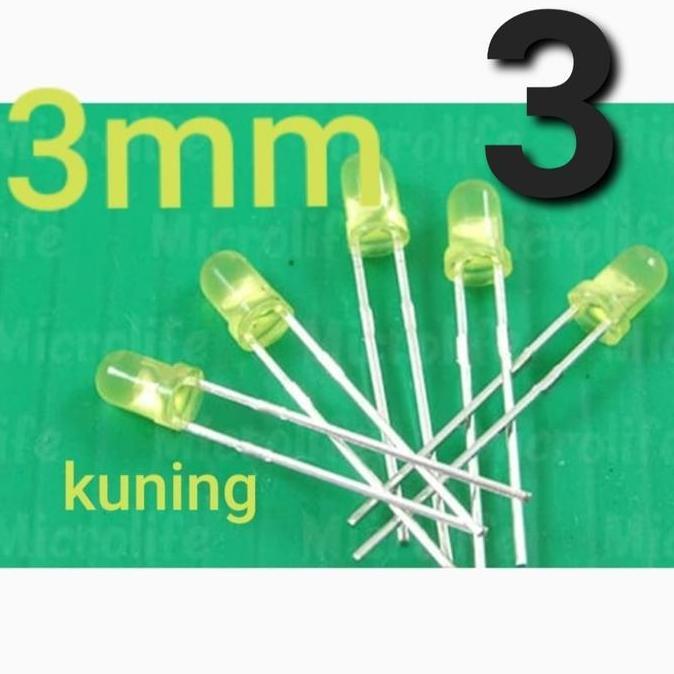 3MM LAMPU LED KUNING NYALA KUNING DIFFUSED LED YELLOW 3MM 3 MM TL999