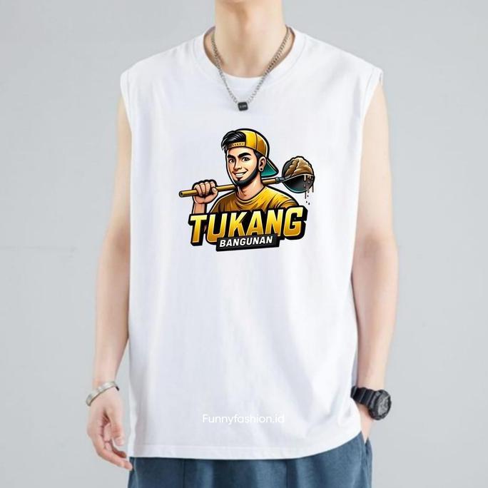 Singlet Pria Tukang Bangunan Trendy - Kaos Pria Gym Dewasa - Singlet Cowok Distro