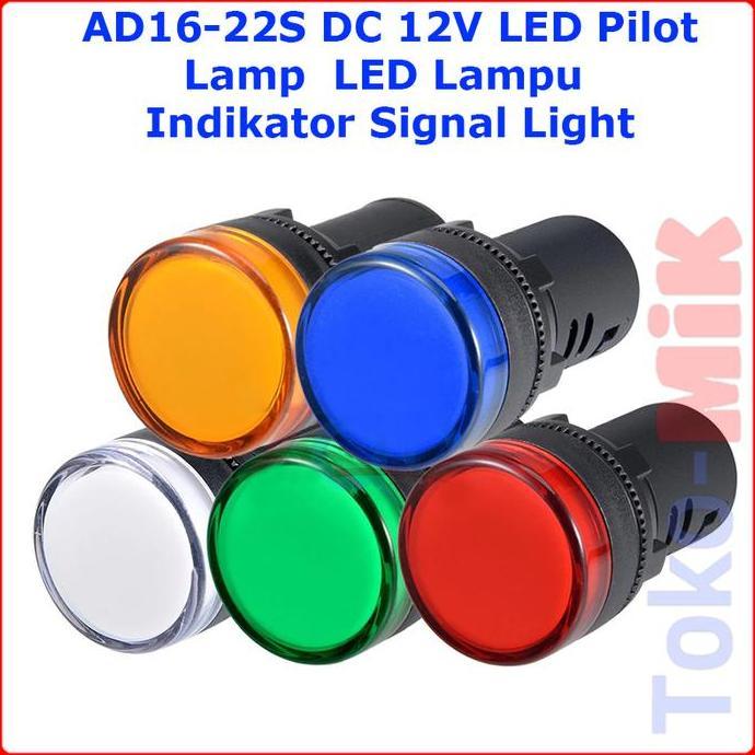 Ad16-22S Dc 12V Led Pilot Lamp Led Lampu Indikator Signal Light