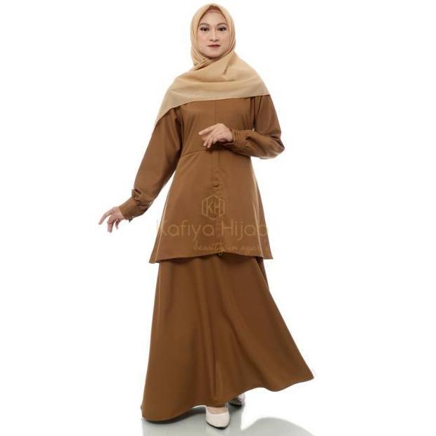 New Setelan Seragam Pemda Toyobo Khaki Tua { Tunik & Rok } S-M-L-Xl- Xxl-Xxxl Jumboterbaru Setlan Pn