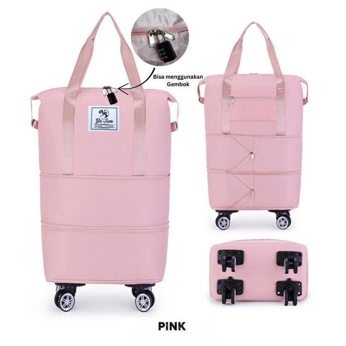 Promo Ye Som Tas Traveling Roda Bisa Di Gembok Tas Duffel Jumbo-Tas Jinjing 3 Tingkat-Tas Travel Rod