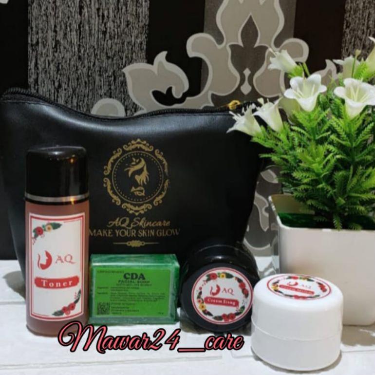 BISA COD PAKET LENGKAP CREAM KRIM AQ ORIGINAL SKIN CARE SKINCARE PELEMBAB WAJAH GLOW GLOWING