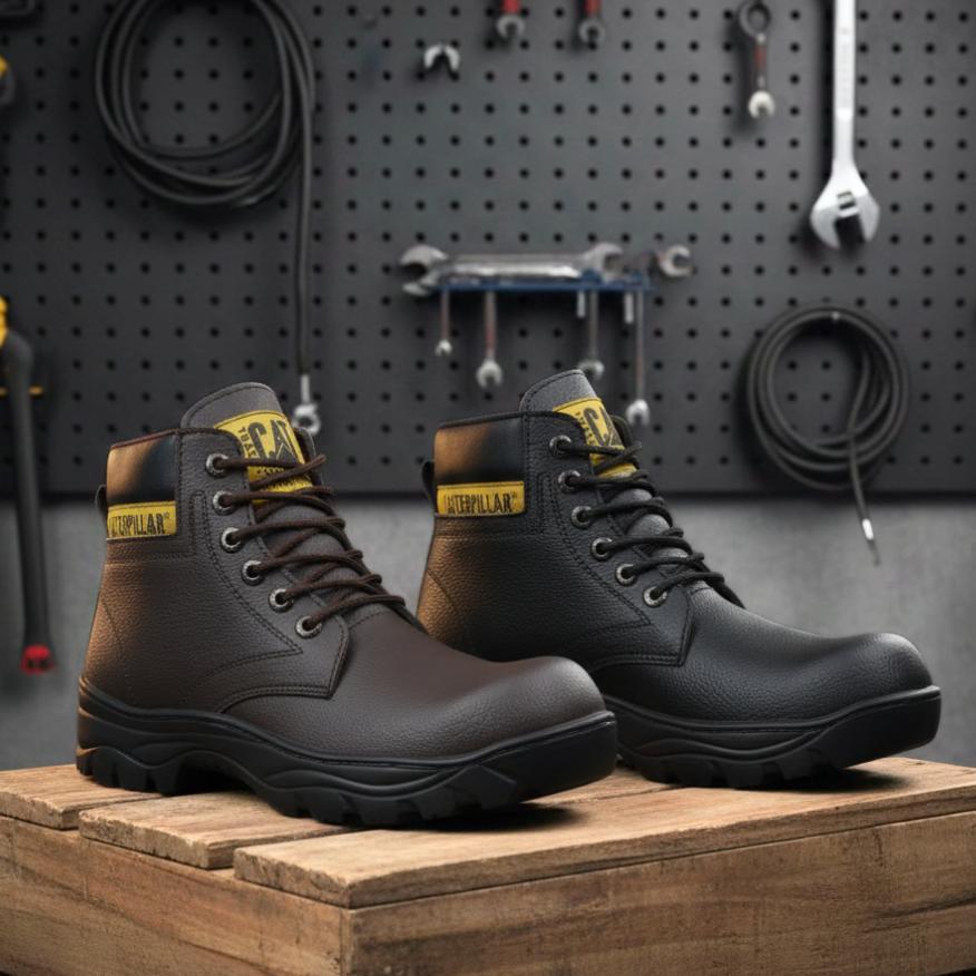 New Sepatu Safety Pria Boot Ujung Besi Cat Sopi Septi Boots Proyek Kerja Lapangan Sefty Outdoor Tour