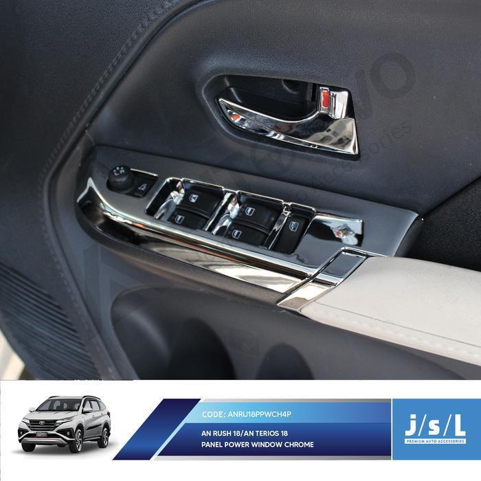 All New Rush Panel Power Window Cover Chrome 4 Pcs Jsl Baru