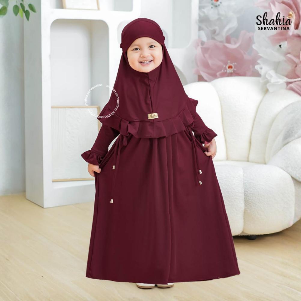 Official Shahia Servantina - [Satu Set Jilbab] Zivana Set Dress Gamis Anak Perempuan